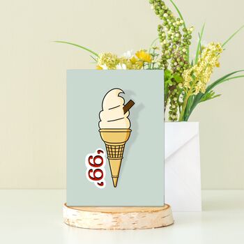 Retro '99' Ice Cream Greetings Card, 2 of 2