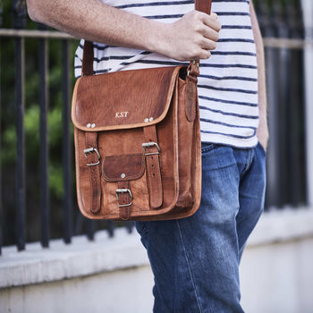 Long Leather Satchel With Front Pocket, 3 of 9