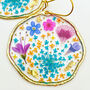 Large Statement Earrings With Forget Me Not And Pink Flowers, thumbnail 3 of 12