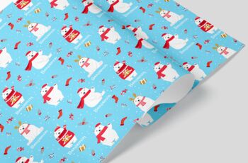 Personalised Christmas Polar Bears Wrapping Paper, 3 of 3