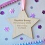New Baby Wooden Hanging Star, thumbnail 1 of 5