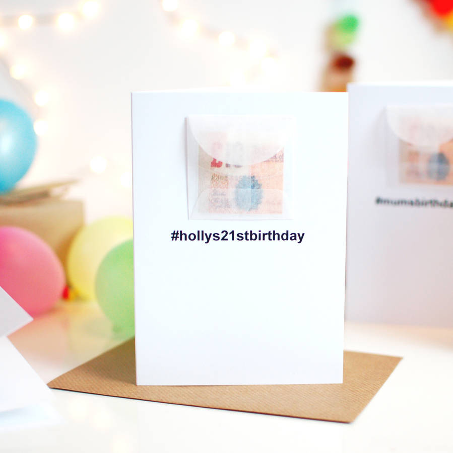 Hashtag Personalised 21st Birthday Card Cash Gift By The Luxe Co