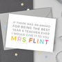 Personalised Best Teacher Card, thumbnail 1 of 3