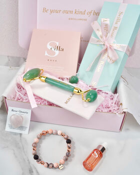 Jade Roller And Crystal Bracelet Gift Bundle, 2 of 9