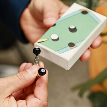 Eight Ball Pool Design Cufflinks In A Gift Box, 7 of 11