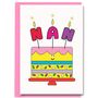 Nan Birthday Candle Sprinkles Cake Birthday Card, thumbnail 1 of 2