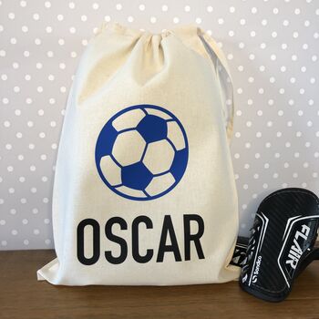 Personalised Football Drawstring Children's Storage Bag, 3 of 5
