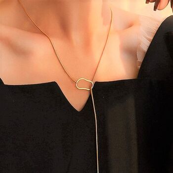 Long Gold Plated Fine Lariat Necklace, 5 of 6