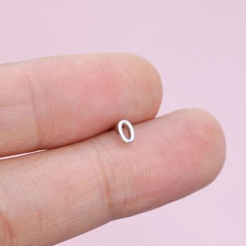 One Tiny Number Stud Earring In Sterling Silver, 6 of 12
