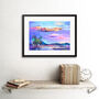 Abstract Sunset On Meadow Watercolour Wall Art Print, thumbnail 2 of 3