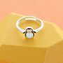 Children's Silver Penguin Adjustable Ring, thumbnail 1 of 2