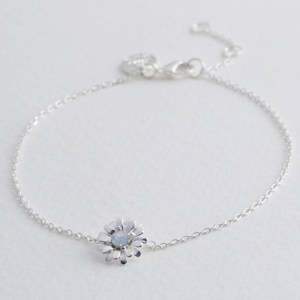 Crystal Daisy Charm Bracelet By Lisa Angel | notonthehighstreet.com