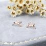 Sterling Silver Extra Tiny Leaping Hare Stud Earrings, thumbnail 7 of 12