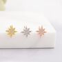 Starburst Cz Crystals Stud Earrings In Sterling Silver, thumbnail 5 of 11