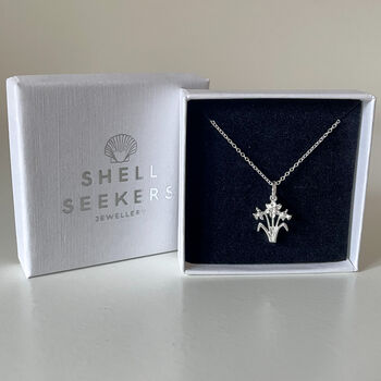 Sterling Silver Daffodil Pendant Necklace, 6 of 6