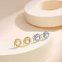 Sterling Silver Sunflower Moonstone Stud Earrings, thumbnail 3 of 11