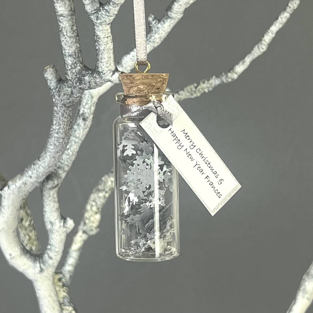 Miniature Silver Snowflakes Personalised Christmas Decoration, 1 of 11