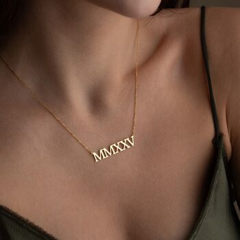 Personalised 'Special Date' Roman Numeral Necklace, 2 of 8