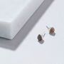Rough Diamond Rose/Gold Plated Silver Stud Earrings, thumbnail 3 of 7