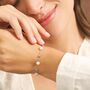 Pearl Station Bracelet In Sterling Silver And Gold Vermeil, thumbnail 5 of 10