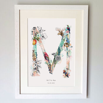 Personalised J To S Pastel Wildlife Letter Print, 8 of 12