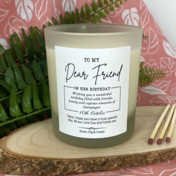 Personalised Dear Friend Happy Birthday Candle, 4 of 11