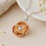 Personalised Rose Gold Plated Silver Poppy Pendant August Birth Flower, thumbnail 1 of 8