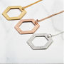 Personalised Hexagon Geometric Necklace Gift For Her, thumbnail 2 of 7