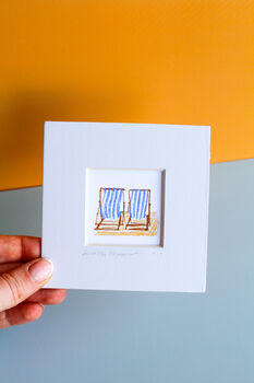 British Summer Beach Chairs Mini Art Print, 4 of 9