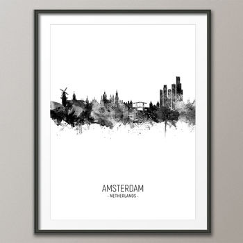 Amsterdam Skyline Portrait Print And Box Canvas, 4 of 5