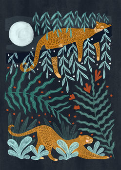 Leopard Jungle Illustration Print, 4 of 6