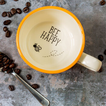 Bee Happy! Handmade Hidden Message Mug, 2 of 3