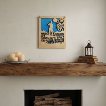 Male Paddle Boarder Wall Art, 5 of 6