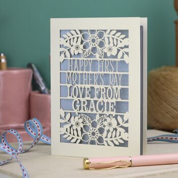 Personalised Papercut First Mother's Day Card, 6 of 6