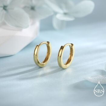 Minimalist Huggie Hoop Earrings In Sterling Silver, 6 of 12