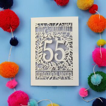 Emerald Wedding Anniversary Card 55 Amazing Years, 6 of 8