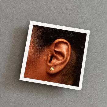 Exceptional Friend Sterling Silver Gold Star Earrings, 9 of 9