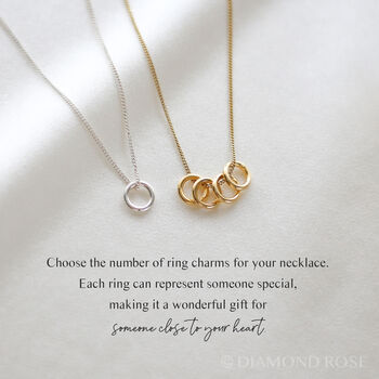 Tiny Rings Necklace In Sterling Silver, 8 of 11