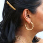 Large Twisted Gold Plated Pearl Hoop Earrings, thumbnail 1 of 3