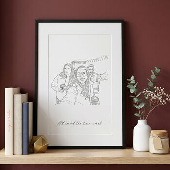 Graduate Line Drawing Portrait Print, 5 of 5