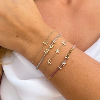 Personalised Beaded Necklace With Solid 9k Gold Initials, 5 of 5