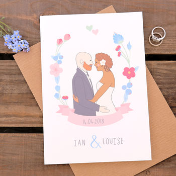 Personalised Wedding Day Portrait Card, 5 of 6