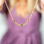 Mini Gold Plated Family Birthstone Link Necklace, thumbnail 1 of 6