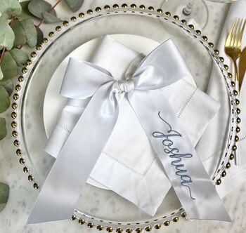 Personalised Satin Bow Place Setting, 2 of 5