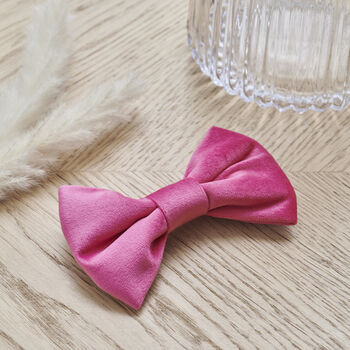 Pink Velvet Dog Bow Tie, 2 of 6