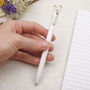 White Ballpoint Pen With Gold Clip, thumbnail 2 of 4