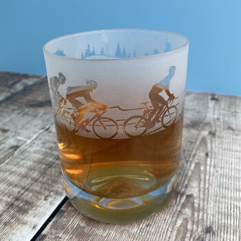 Cyclist's Etched Glass Tumbler, 4 of 6