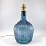 36cm Blue Ripple Lamp With Natural Linen Flex, thumbnail 1 of 2