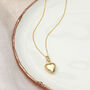 9ct Yellow Gold Puffed Heart Pendant Chain Necklace, thumbnail 1 of 3