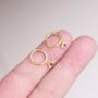 Gold Evil Eye Charm Hoop Earrings, Turkish Evil Eye, thumbnail 1 of 7